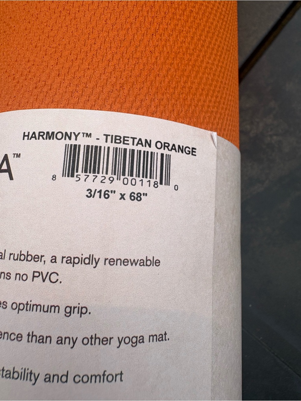 Jade Harmony Orange Non-Slip yoga Mat - Picture 2 of 5